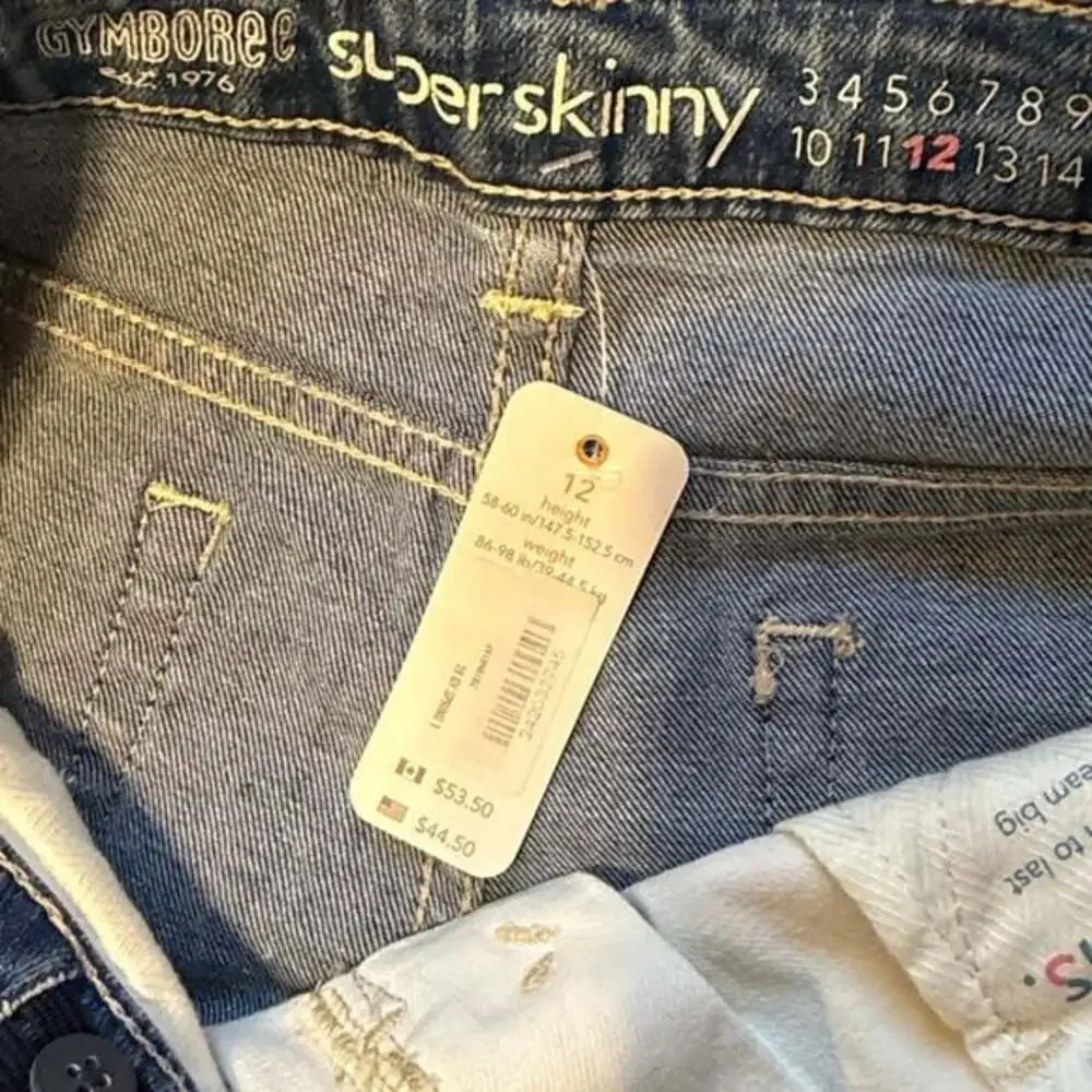 NWT Gymboree Super Skinny Two Tone Denim Jeans Size 12